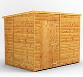 POWER High Grade Premium Pent Wooden Shed with Security Features, Door Flexibility, made from 12mm Extra Thick Timber, for all Storage & Outdoor Needs (Windowless)