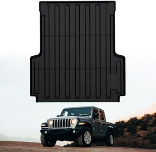 LASFIT 5FT Bed Mat for Jeep Gladiator JT 2025 2024 2023 2022 2021 2020 (60 inches), All Weather TPE Custom Fit Truck Bed Mat Truck Cargo Bed Liner, Black