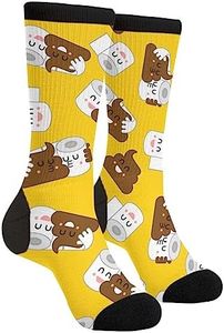 Jedenkuku Cute Poop Toilet Paper Novelty Fun Crew Socks Fashion Comfortable Men'S And Women'S Socks