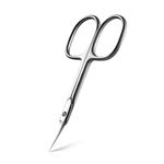 BEZOX Curved Cuticle Scissors - Precision Manicure Scissor Nail Cuticle Trimmer, Professional Stainless Steel Nail Scissors for Cuticle Care, Cuticle Cutter Small Scissors for Women - Silver