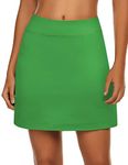Ekouaer Mini Skirt with Underneath Tennis Running Workout Versatile Sport Golf Skort for Women, X-Large Green