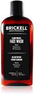 Brickell Men's Clarifying Gel Face Wash for Men, Natural and Organic Rich Foaming Daily Facial Cleanser Formulated With Geranium, Coconut and Aloe, 8 Ounce, Scented