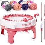 Ecueze SENTRO Knitting Machine, 48 Needle Knitting Machine Knitting Looms & Boards with Row Counter, Double Sided Knitting kit for Beginners (48B)
