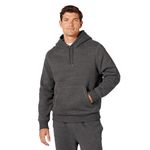 Amazon Essentials Men's Sherpa-Lined Pullover Hoodie Sweatshirt, Charcoal Heather, Large