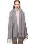 RIIQIICHY 100% Cashmere Scarf Pashmina Shawls and Wraps for Women Warm Winter More Thicker Soft Scarves Grey