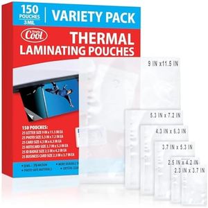 3MIL Thermal Laminating Sheets (150 Count) Letter Size, Photo, Card, Notecard, ID Badge and Business Card Sizes, Laminating Pouches, Compatible with Laminators, Crystal Clear Laminated Finish