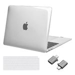 MOSISO Compatible with MacBook Air 13 inch Case M1 2021 2020 2019 2018, Plastic Hard Shell Cover for MacBook Air M1 Case 13.3 inch A2337 A2179 A1932 with Keyboard Cover&Type C Adapter, Crystal Clear