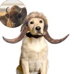 Bull Horn Wig for Pet Dog Costume Cosplay, Cattle Headgear Costumes, Ox Demon for Thanksgiving Christmas Party