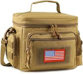 ATRIPACK Lunch Box for Men, Tactical Lunch Bag MOLLE Webbing Leakproof Insulated Large Lunch Cooler Women Adult Meal with Adjustable Shoulder Strap Lunch Pail for Work Finishing Picnic Office (Brown)