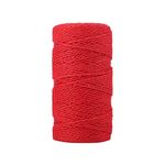 upain Red String 2mm 100m Christmas Twine String Decorative Butcher String Cotton Jute String for Gift Wrapping DIY Crafts Gardening Baking Butchers