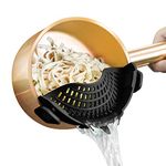 Clip on Strainer for pots Pans, Snap'N Strain Strainer Made by FDA Approved, Heat Resistant Silicone, Easy to Use and Store,Dishwasher Safe