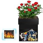 Sdstone Fireresistant Steel Flower Pot Diversion Safe with Fireproof Money Bag and Lock,Secret Hidden Safe Lock Box,Hiding The Valuables Inside Flower Pot’s False Bottom,Plants Not Include(Black)