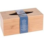 Galvog® Tissue box bamboo | Wooden Tissue Box Cover Holder Rectangular - Tissue Dispenser with Removable Bottom