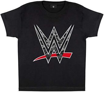 Popgear WWE Camo Logo Boys T-Shirt Black 5-6 Years | Crew Neck Graphic Tee, Wrestlemania, Birthday Gift Idea for Son Brother Nephew