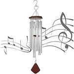 Qiwenr Wind Chimes Outdoor,33 in Memorial Wind Chimes Large with 6 Heavy Tubes,Indoor and Outdoor Garden Wooden Sympathy Wind Chimes for Relaxation,Grace.Home Décor for Patio Garden or Indoor