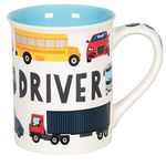 Enesco 6005998 Our Name is Mud Driver Pattern Occupations Coffee Mug, 16 Ounce, Multicolor