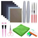 Woohome 17 PCS Resin Casting Tools Set Resin Polishing Kit, Sand Papers, Polishing Blocks, Polishing Cloth, Scissors, Brushes for Jewelry Making Supplies, Polishing Epoxy Resin