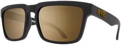 Spy Helm 1800000000029 57MM SPY + Tom Wallisch Matte Black/HD Plus Bronze with Gold Spectra Mirror Square Sunglasses for Men for Women + BUNDLE With Designer iWear Eyewear Kit