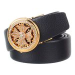 ZORO Men's Pu Leather Belt (Pack Of 1) (ZR-ALB35-RS-_Golden Buckle)