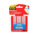 Scotch Reusable Mounting Tabs, Double Sided Tabs for Lightweight Mounting, Clear, 1 in x 1 in, 18-Pack, R100-C