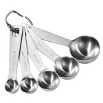 U-Taste Teaspoon Tablespoon Measuring Spoons: 18/8 Stainless Steel Accurate Measure Kitchen Scoop, 1/4tsp, 1/2tsp, 1tsp, 1/2tbsp & 1tbsp, Metal Utensil for Dry and Liquid Ingredients, Set of 5