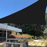 XINGRED 16'×16'×16' Black Sun Shade Sail Triangle Shade Cloth Waterproof Sunshade Canopy Awning,98% UV Block Water Resistant for Garden Carport Outdoor Patio Backyard (We Customize Size)