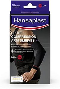 Hansaplast Ropa deportiva de compresión, manguitos, muñequeras que apoyan los músculos, la codera promueve la regeneración muscular con compresión, 1 par, talla S/M