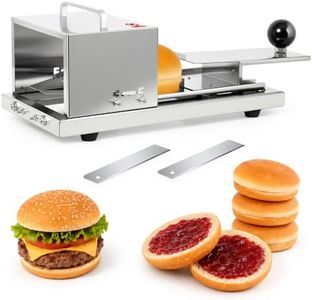 Manual Bagel Slicer,Adjustable Thickness Hamburger Bagel Cutter Slicer,with 2 Stainless Steel Blade Commercial Bread Slicer Machine