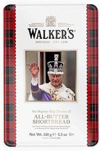 Walker's Shortbread King Charles III Limited Edition Tin, All-Butter Shortbread Cookies, 5.3 Oz