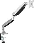 StarTech.com Desk Mount Monitor Arm - Full Motion Articulating - Monitors 12 to 34 Adjustable VESA Single Monitor Arm - Desk & Grommet Clamp -Silver (ARMPIVOTHD)