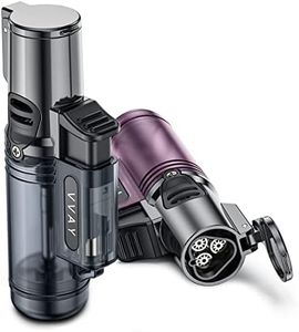 Paquete de 2, VVAY Jet Flame Mechero de Gas Recargable con 3 Llamas Tipo soplete, Vendido sin Gas