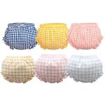 6 Pack Diaper Cover - Baby Bloomers, 100% Cotton Underwear,Briefs-Adorable Panties for Toddler Girls