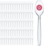300 Clear Plastic Spoons | Heavy Duty Plastic Silverware Spoons | Fancy Plastic Cutlery | Elegant Disposable Spoons Pack | Bulk Disposable Flatware | Plastic Utensils Set | Nice Disposable Silverware