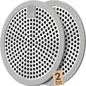 Stainless Steel and Silicone (grey) 4.3inch Easy Clean Shower Stall Drain Protector,Shower Drain Hair Catcher Drain Strainer Hair Cather Shower Drain Hair Trap 2Pack