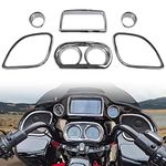 VEISUTOR Inner Fairing Trim Kit for 2015-2022 Road Glide, Chrome Speedometer Gauge Covers for Harley CVO Road Glide Limited Special Ultra 2015-2022 Accessories, Replace #61400296