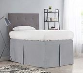 Pleated Dorm Bed Skirts,College Dorm Bed Skirts,Split Corner Extra Long Dorm Room Bed Skirt,Tailored Dorm Sized Bed Skirt,Extended Drop, Bed Skirt,Dorm Room Bed Skirt Twin-XL/42 Drop, Light Grey