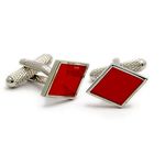 Onyx Art Novelty Mens Cufflinks - Card Suit Diamonds