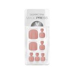 Dashing Diva Magic Press Pedicure - Dope Taupe | Pedicure Press On Nails | Long Lasting Stick On Gel Nails for Toes | Lasts Up to 7 Days | Contains 26 Stick On Nails, 1 Prep Pad, 1 File