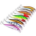 OriGlam 10pcs Fishing Lures Hard Minnow Baits, Life-Like Swimbait Fishing Lures, Minnow Hard Lure Bass Trout Baits Kit, Topwater Hard Baits Crankbait Swimbait for Saltwater Freshwater