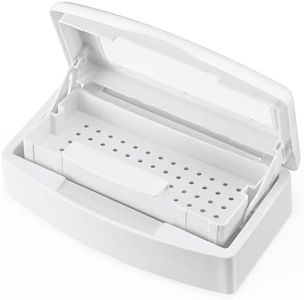 Joliday Nail Tool Sterilizer Box, Plastic Sterilization Tray Storage Organizer for Tweezer, Eyelash Extensions, Nail Implement for Esthetician (White)