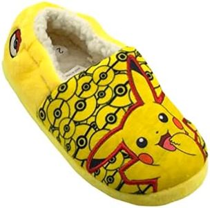 Pokemon Boys or Girls Kids Slippers, Pikachu Charmander Size 9-5, Yellow, 13 UK Child