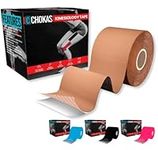 CHOKAS Kinesiology Tape 5m Roll, Elastic Therapeutic Sports Tape for Shoulder,Ankle,Elbow,Wrist,shin,Splints and Knee Support, Waterproof Physio Body Tape for Muscle Pain Relief, Boob Tape (Skin)