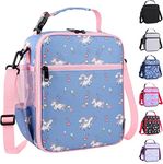 hombrima Kids Insulated Lunch Box Bag, Thermal Picnic Cool Bags with Adjustable Strap for Adults Children Women Men Boys Girls School Work