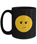 Meh Emoji Mug Large 15 Ounce Black 
