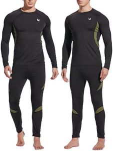 UNIQUEBELLA Men's Thermal Underwear Sets Top & Long Johns Fleece Sweat Quick Drying Thermo Base Layer