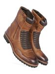 Harrykson London Men's Brown Side Zipper Biker Motorcycle Leather Riding Boot with rugged sole Boots For Men