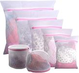 Yomitek 7 Pack Mesh Laundry Bags for Delicates,Wash Lingerie Bags with Zipper,Travel Storage Organize Bag for Clothes, Bra, Jacket, Blouse, Hosiery, Sock, Underwear, Lingerie, Large, Medium, Small Size