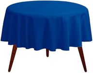 Gee Di Moda Round Tablecloth - 90 Inch White Round Table Cloth for 30 to 60 Inch Round Tables - Heavy Duty Washable Fabric - for Buffet Table, Holiday Party, Dinner, Wedding & Baby Shower