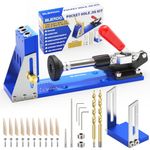 BLEKOO Upgraded Pocket Hole Jig Tool Kit, Pocket Hole Drill Guide Jig Set for 15° Angled Holes, All-Metal Pocket Screw Jig