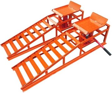 Car Truck Service Ramps,Portable Car Ramps for Oil Changes,2 Pack 12000LBS (5T) Capatity Car Lifts for Home Garage,Vehicle Auto Garage Repair.Lift Height Adjust 9.8"-15" (Orange)